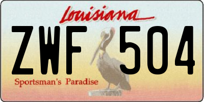 LA license plate ZWF504