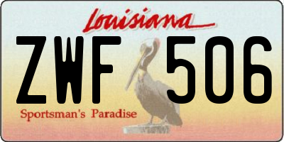 LA license plate ZWF506