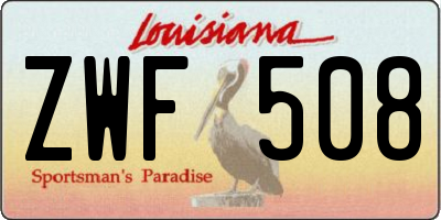 LA license plate ZWF508