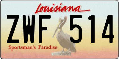 LA license plate ZWF514
