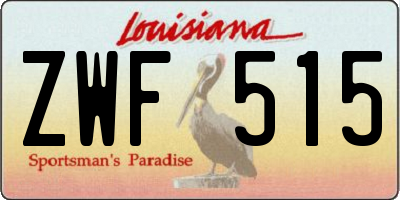 LA license plate ZWF515