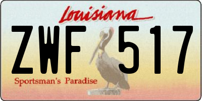 LA license plate ZWF517