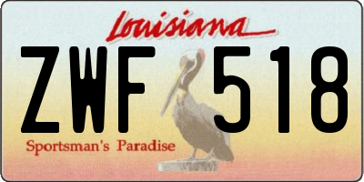 LA license plate ZWF518