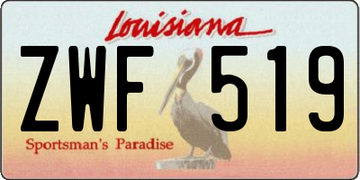 LA license plate ZWF519