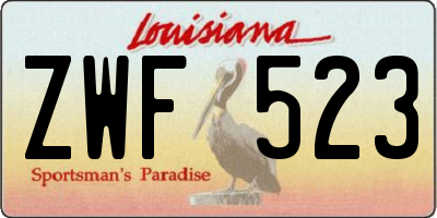 LA license plate ZWF523