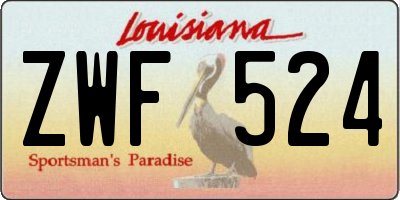 LA license plate ZWF524