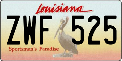 LA license plate ZWF525