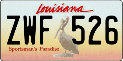 LA license plate ZWF526