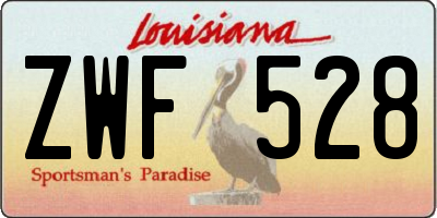 LA license plate ZWF528