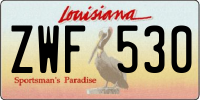 LA license plate ZWF530