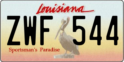 LA license plate ZWF544