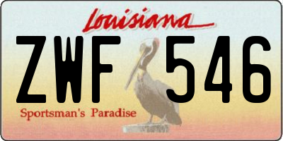 LA license plate ZWF546