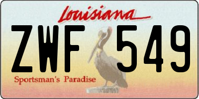 LA license plate ZWF549