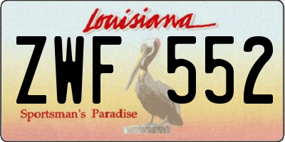 LA license plate ZWF552