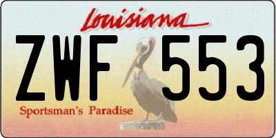 LA license plate ZWF553