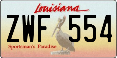 LA license plate ZWF554
