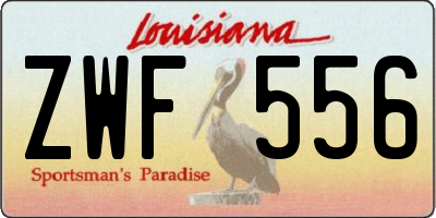 LA license plate ZWF556