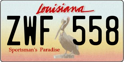 LA license plate ZWF558