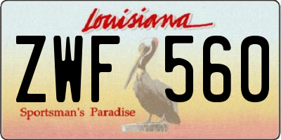 LA license plate ZWF560