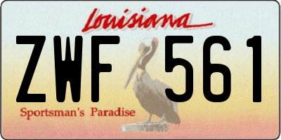 LA license plate ZWF561