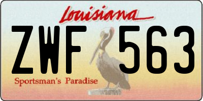 LA license plate ZWF563