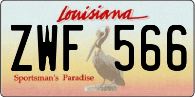 LA license plate ZWF566