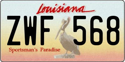 LA license plate ZWF568
