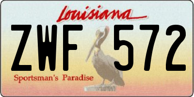 LA license plate ZWF572