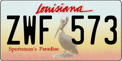 LA license plate ZWF573