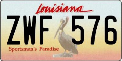 LA license plate ZWF576
