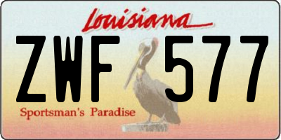 LA license plate ZWF577