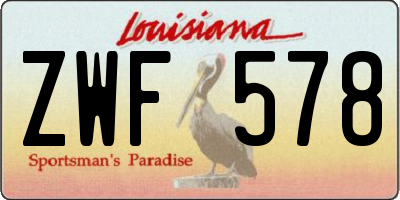 LA license plate ZWF578