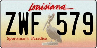 LA license plate ZWF579