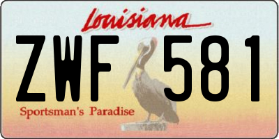 LA license plate ZWF581