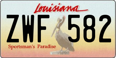 LA license plate ZWF582