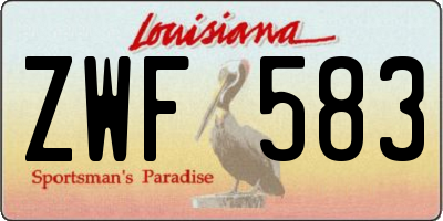 LA license plate ZWF583