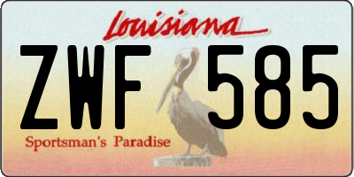 LA license plate ZWF585