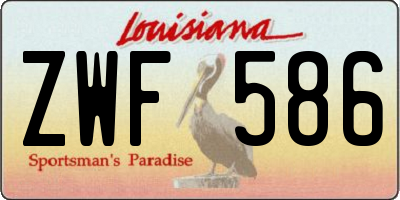 LA license plate ZWF586