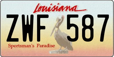 LA license plate ZWF587