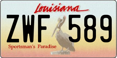 LA license plate ZWF589