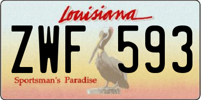 LA license plate ZWF593