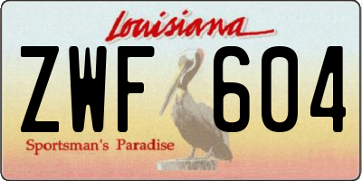 LA license plate ZWF604