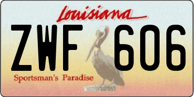 LA license plate ZWF606