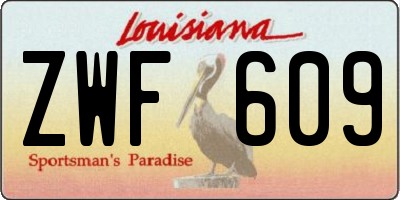 LA license plate ZWF609