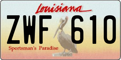 LA license plate ZWF610