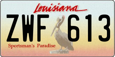 LA license plate ZWF613