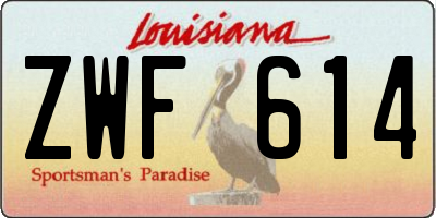 LA license plate ZWF614