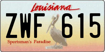 LA license plate ZWF615