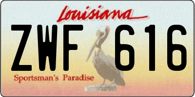 LA license plate ZWF616