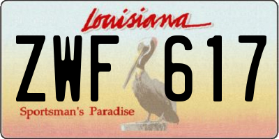 LA license plate ZWF617